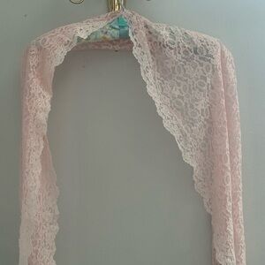 Pink Lace Shawl or Table Runner